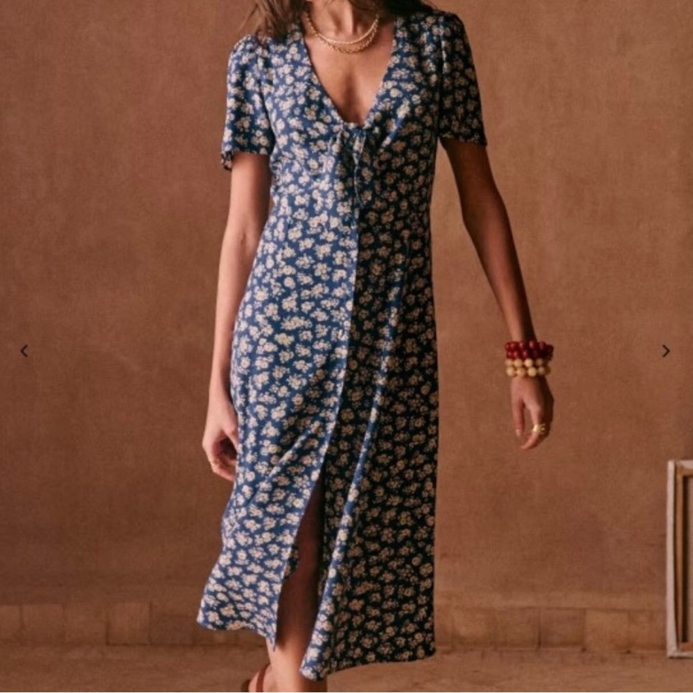 Sézane Ophelia dress blue cara print